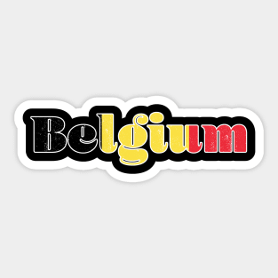 Belgium Flag Retro Sticker